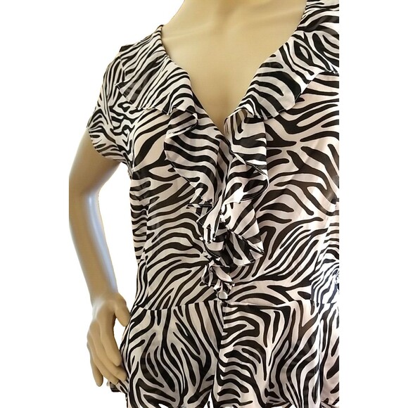 Victorias Secret NWT 2pc Semi Sheer Pajama Lounge Set Large Pink Black Zebra T15 - Picture 6 of 8